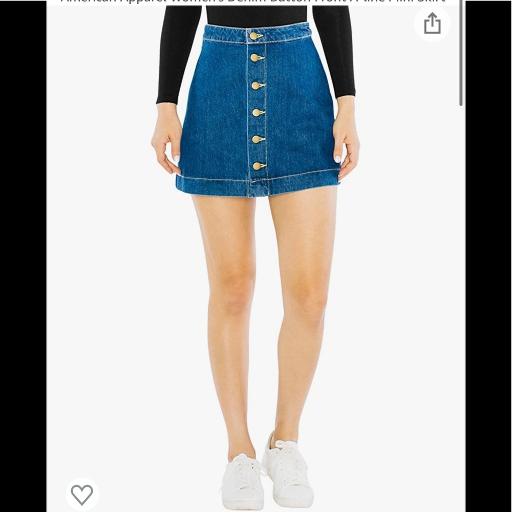 American apparel high waist denim mini skirt like new worn once xs